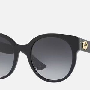 NWT Gucci Cat Eye Oversized Sunglasses Black with Velvet Box